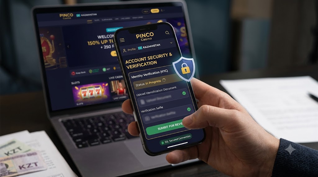 Раздел безопасности и профиля в казино PINCO и верификация KYC